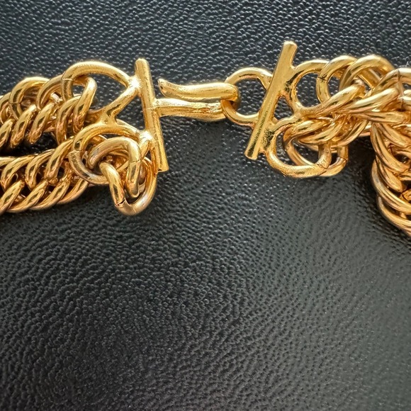 Chanel CC Vintage Leo Lion Sun Medallion Double Chain Necklace Gold Plated 1980s - Picture 5 of 9